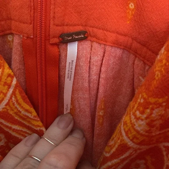 Free People Setting Sun orange sleeveless 100% cotton jumpsuit - Picture 6 of 13